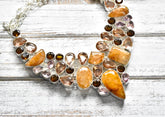 Orange Calcite Citrine Mixed Stones Necklace - The Pashm